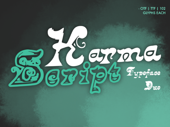 Karma Script Duo: A 1970s Retro Script Font for Handmade Creators