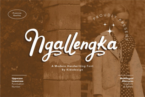 Ngallengka Script: A Vintage Script Font for Handmade Crafters and Product Creators